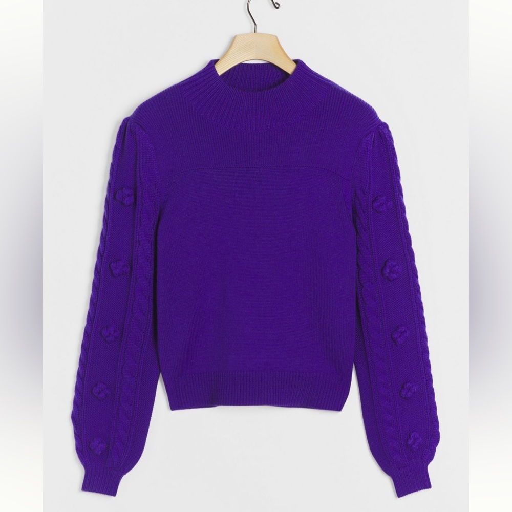 Anthropologie Maeve Kiara textured sweater royal purple sz xl